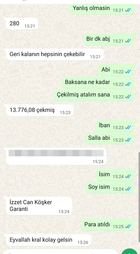 Prime Bozum müşteri dönüşü ve ödeme kanıtı ekran görüntüsü 12